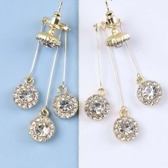 Dazzling Crystal Cluster Earrings - Picture 4 of 9